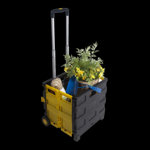 Introduction of Plastic Folding Shopping Cart with Casters Laundry Travel Portable Cart